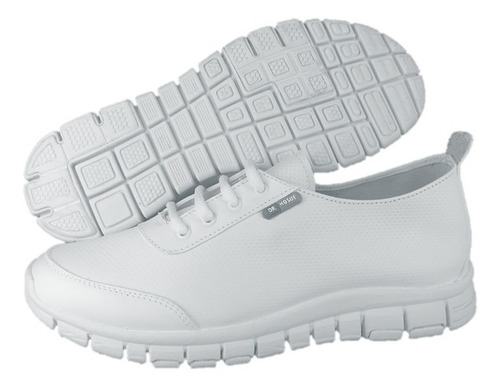 Zapato Tenis Blanco Piel Ultraligero Enfermer Dr Hosue 3017