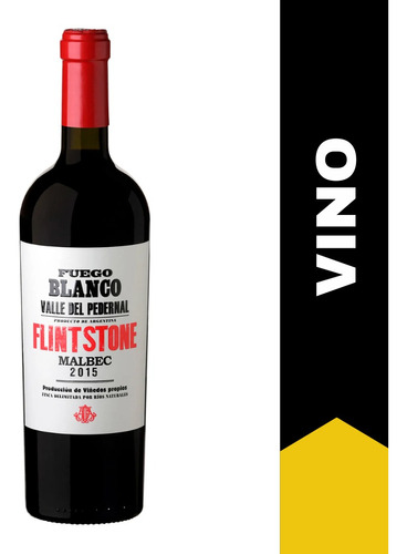 Vino Fuego Blanco Flintstone Malbec X6 Zetta Bebidas