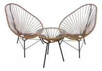 Comprar Combo Acapulco 2 Sillas Pera + Mesa Ratona C\u002Fvidrio Baja