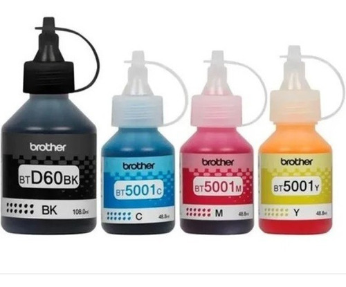 Imagen 1 de 2 de Kit De 4 Tintas Originales Brother -d60bk Bt5001 C M Y