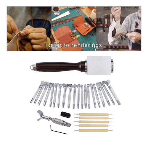 27x Herramienta De Estampado Diy Cuero Artesanía