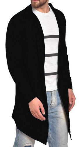 Blazer Cardigan Longo Masculino Casaco Estiloso Fashion