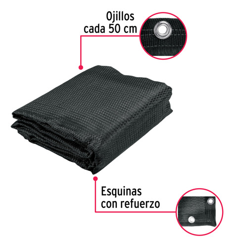 Awning Negro De 3m, Polietileno 80% Sombra, Fiero 44708
