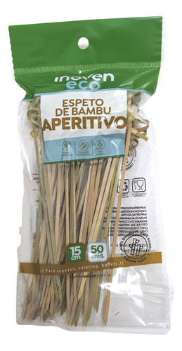 Espeto Bambu Aperitivo Decorativo Festas Nó 15cm Com 150 Uni Espeto Aperitivo Com No