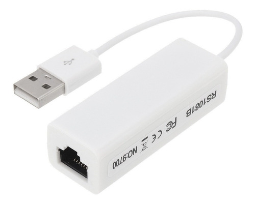 Adaptador Usb A Rj 45 Usb Lan Ethernet Internet Blanco Red 