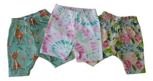 Pack Por 3 Shorts De Bebé Nenas Estampadas Oferta