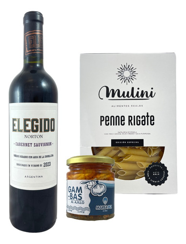 Combo Edición Especial Fideos + Langostinos + Vino Cabernet