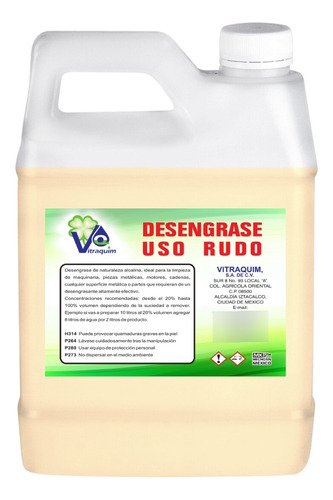 1 Litro Desengrasante Uso Rudo Concentrado Industria