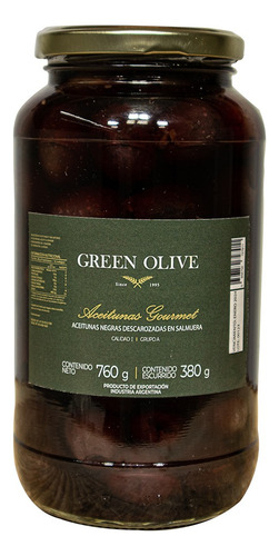 Aceitunas Negras Green Olive N°00 Descarozadas 380g