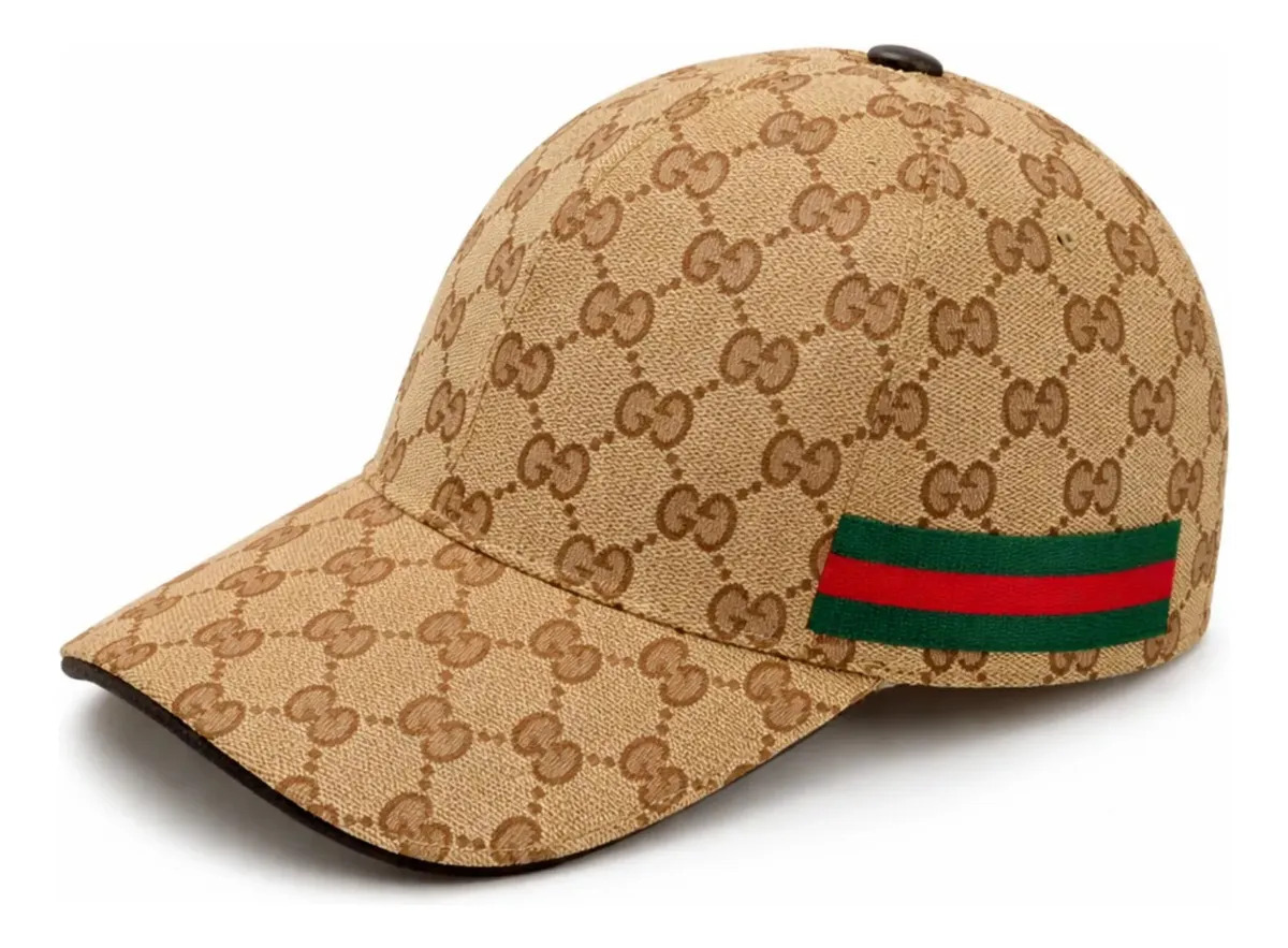 Boné Gucci Luxo Aba Curva Ajustável Influencer Cor Marrom Desenho Do Tecido Lisa Tamanho Un