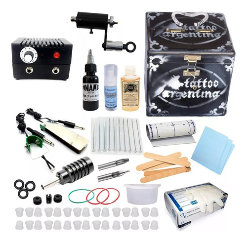 Valija Kit Tattoo Tatuar Principiante Profesional Completo