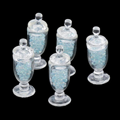 5x Multicolores Tarros De En Miniatura Para En Azul Claro