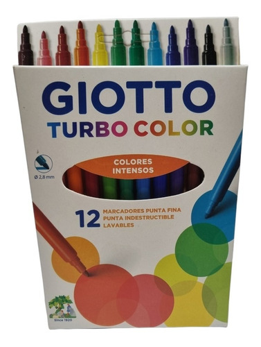 Lapices Scripto-marcador Fino Giotto Turbo Color 12 Colores