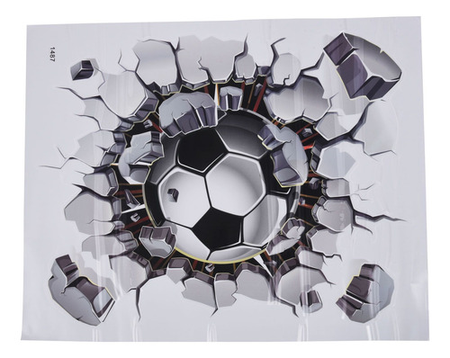 Adhesivo De Pared De Fútbol 3d Art Soccer Crack Mural