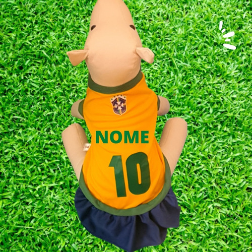Roupinha Cachorro Vestido Copa Personalizado Tam 10