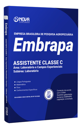 Apostila Embrapa - Assistente Classe C - Área: Laboratório E Campos Experienciais Subárea: Laboratório