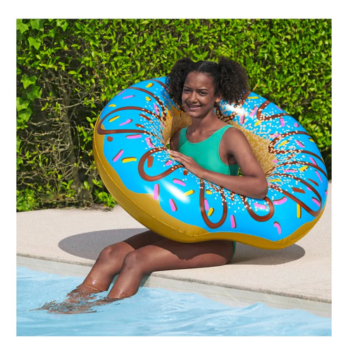 Flotador Dona Donuts Inflable Celeste Bestway 36118
