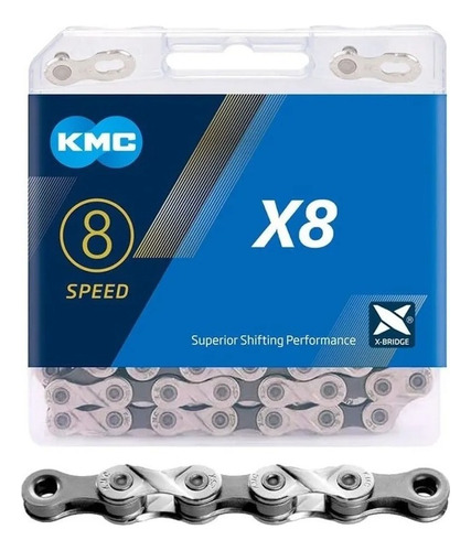 Cadena Kmc X8 - 8v Velocidades 116 Eslabones 1x8 2x8 3x8