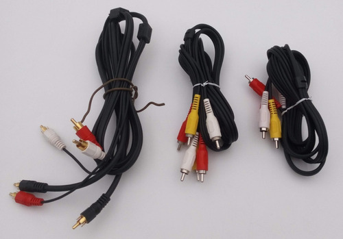 Lote De 3 Cables Audio Y Video Rca 3 Plug A 3 Plug 