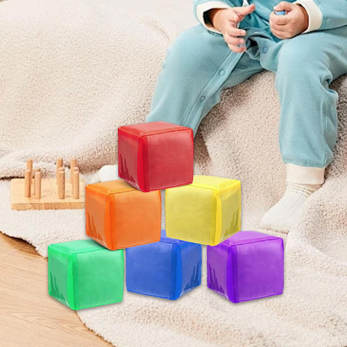 4 Dados De Espuma Grande Con Bolsillos Que Enseñan Cubos