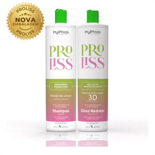 Kit Progressiva Shampoo E Gloss 1l - Proliss - Myphios