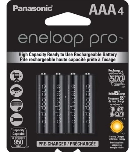 Pilas Recargables Panasonic Eneloop Pro Aaa 950mah Pack X4