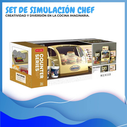 Juego De Simulación De Chef Hamburgueseria Con Accesorios Amarillo