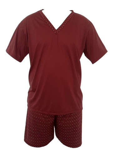 Pijama Masculino Plus Size Adulto Blusa Manga Curta E Shorts