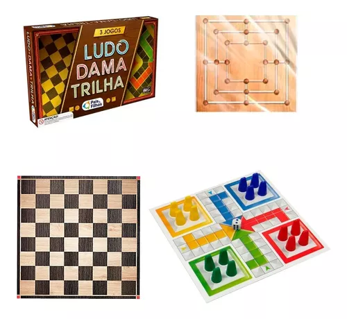 Jogo De Mesa Tabuleiro Dama Ludo Trilha Brinquedo Divertido