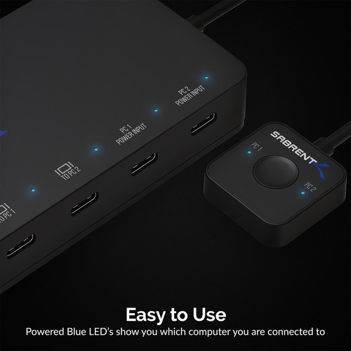 Switch Kvm Usb C Sabrent Usb-kcpd 2 Pc Con Usb-c Pd Y Hdmi