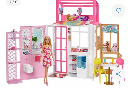 Barbie Casa Glam 2 Pisos Amueblada Con Muñeca Y Accesorios