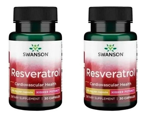 Swanson Resveratrol 250 Mg, Pack X2 , 30 Capsulas C/u