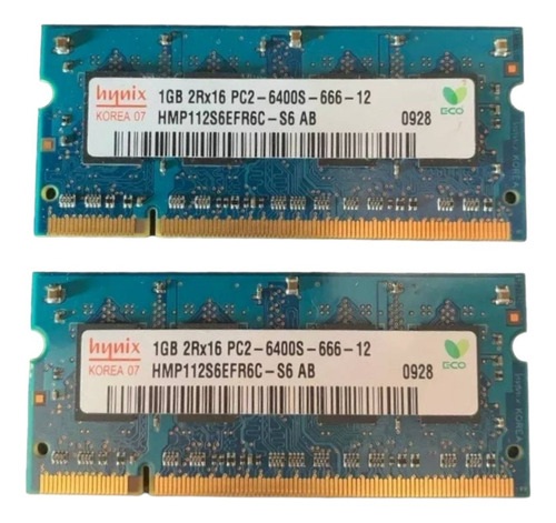 Memoria Ram Pc2 - 6400 2rx16 1 Gb Marca Hynix Notebook