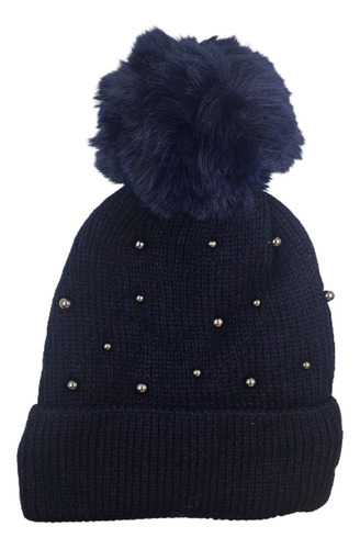 Gorro Bonete Invierno Dama Perlas Liso