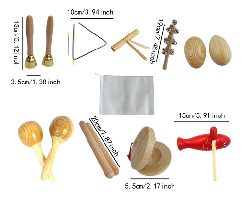 9 Pcs Instrumentos Musicales Para Niños Conjunto De