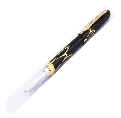 Imagen 4 de 5 de Pluma Fuente Marca Hero Modelo 3019 Negra Con Vivos Dorados