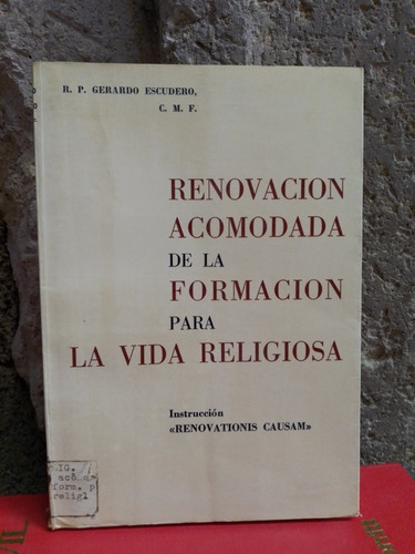 Renovación Acomodada De La Formación Para La Vida Religiosa (Usado)
