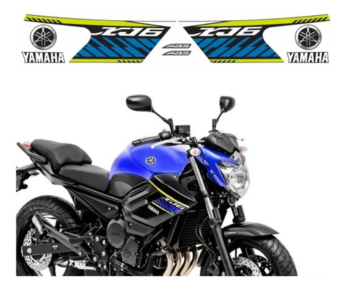 Kit Adesivo Lateral Emblema Yamaha Xj6 Xj6n 2018 2019 Xj6n10 Cor Padrão