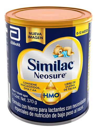 Leche Similac Neosure Bebes Con Bajo Peso 0 A 12 Meses 370g Sabor Natural