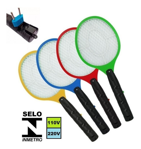 Raquete Elétrica Mata Mosquito Recarregável Bivolt - Inmetro