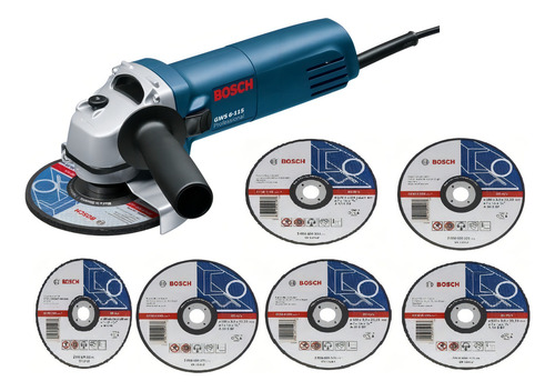 Esmerilhadeira angular Bosch Professional GWS 6-115 azul 670 W + acessório