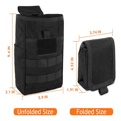 Bolsa Plegable Táctica Molle Dump Drop, Cintura Plegable, 42