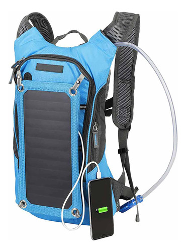 Mochila Solar Multifunción Para Exteriores, Panel De 6,5 W Y