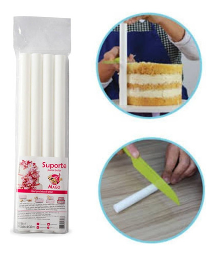 Suporte Para Bolo De Andar 4un Sustentação Para Bolo 30cm