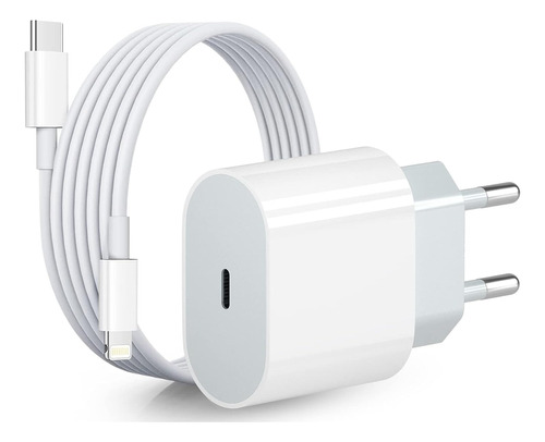 Cable 2mts + Cargador 20w Usb C iPhone 14 13 12 11 Pro Max