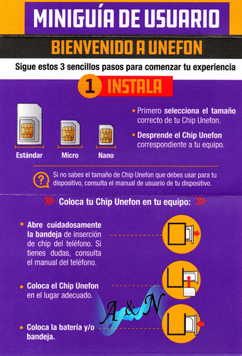 Chips Unefon Ilimitado Con Recarga De $100