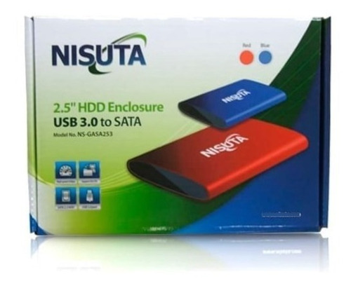 Imagen 8 de 8 de Carry Disk Nisuta Nsgasa253 Azul Disco Sata 2,5 Usb 3.0 F
