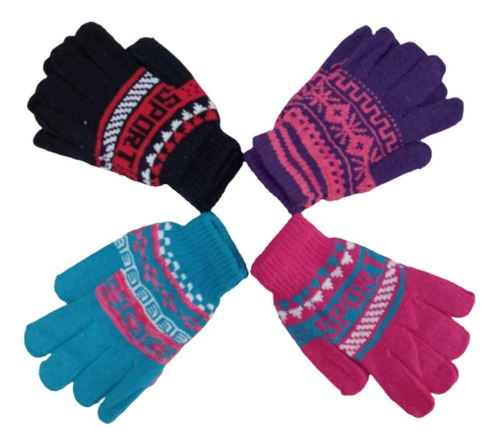 Oferta!! 2 Pares De Guantes Lana  De Dama Colores Varios