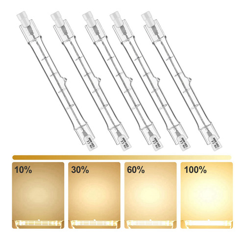 Paquete De 10 Unidades, R7s, 118 Mm, 300 W, 230 V, Halógeno,