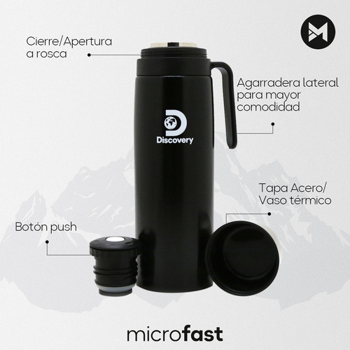 Imagen 3 de 7 de Termo Acero Inoxidable Discovery 1l Manija Pico Cebador